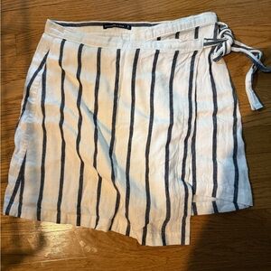 Abercrombie & Fitch White and Blue Striped Mini Skirt